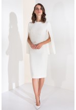Біла стильна сукня довжини міді