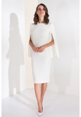 Біла стильна сукня довжини міді