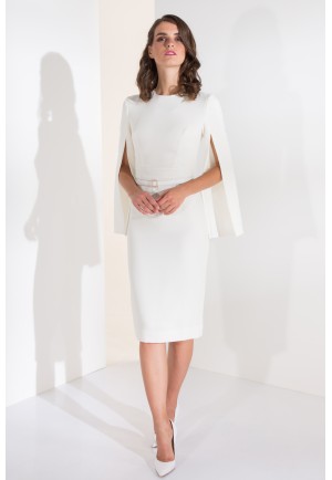 Біла стильна сукня довжини міді