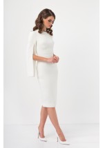 Біла стильна сукня довжини міді