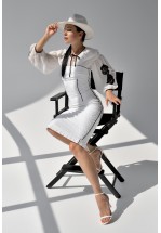 Біла сукня футляр довжини міді