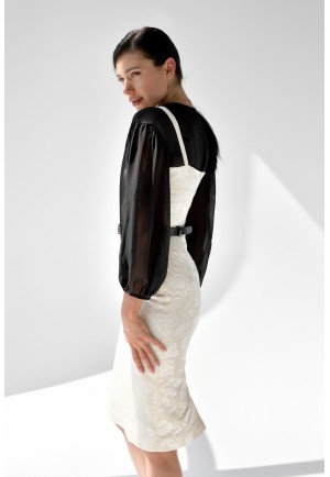 Чорна блуза з шифону