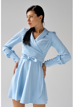 Блакитна коктейльна сукня міні