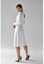 Коктейльна сукня міді в молочному кольорі