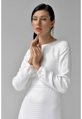 Коктейльна сукня міді в молочному кольорі