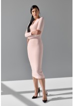 Сукня-футляр в кольорі нюд довжини міді