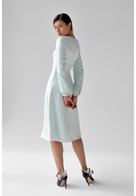 Сукня міді з ексклюзивного шовкового жаккарду