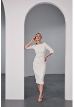 Елегантна біла сукня міді