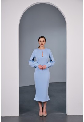 Блакитна коктейльна сукня