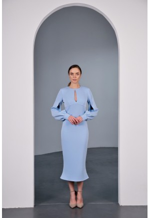 Блакитна коктейльна сукня