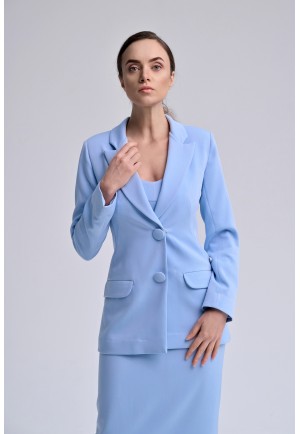 Блакитний діловий піджак