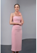 Облягаюча коктейльна сукня у кольорі пудра