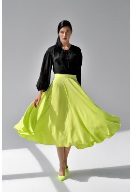 Спідниця міді в яскраво-жовтому кольорі