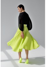 Спідниця міді в яскраво-жовтому кольорі