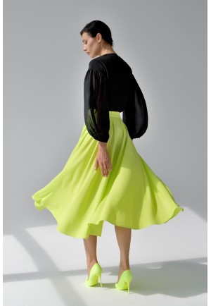 Спідниця міді в яскраво-жовтому кольорі