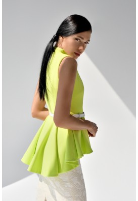 Яскравий жовтий жакет без рукавів