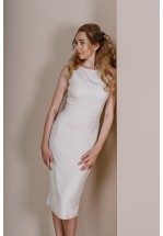 Молочна сукня-футляр міді