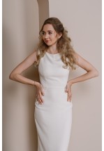 Молочна сукня-футляр міді