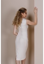 Молочна сукня-футляр міді