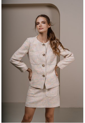 Жакет из твида в стиле тихая роскошь