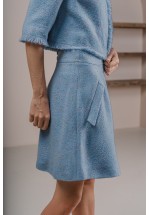 Блакитна коротка спідниця із твіду