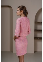 Рожева спідниця міні із твіду