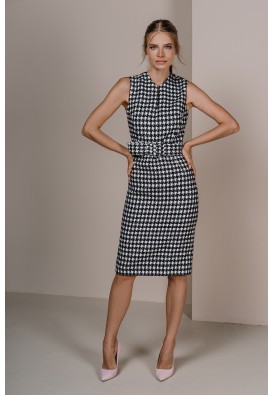 Елегантна сукня-футляр з фактурою "п'є де пуль"  