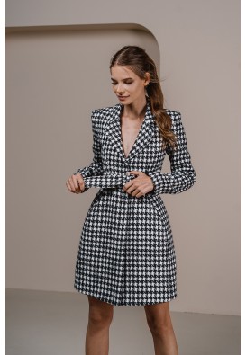 Сукня-пальто з фактурою "п'є де пуль"  