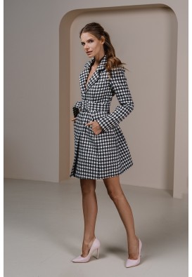 Сукня-пальто з фактурою "п'є де пуль"  