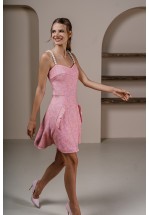 Твідовий міні сарафан з перлинними бретелями