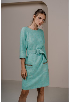 Твідова сукня з рукавом-регланом