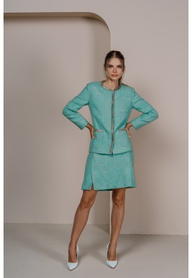 Елегантна м'ятна спідниця із твіду