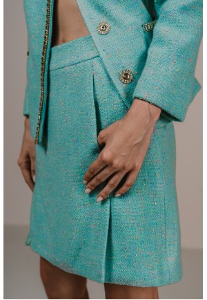 Елегантна м'ятна спідниця із твіду