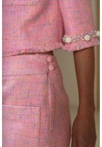 Рожева спідниця міні із твіду