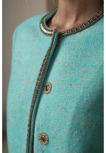 Вишуканий м'ятний жакет з коштовним оздобленням