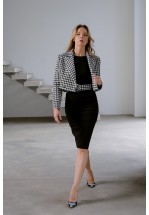 Кроп жакет з фактурою "п'є де пуль"  