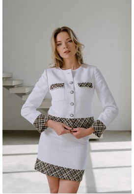 Біла твідова спідниця 