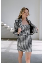 Кроп жакет з фактурою "п'є де пуль"  