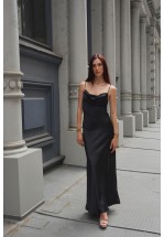 Шовкова чорна сукня максі