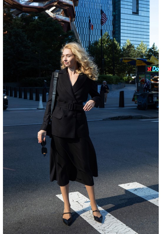 Чорна міді спідниця