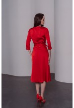 Яскраво-червона коктейльна сукня міді 
