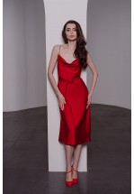 Шелковое платье-комбинация миди