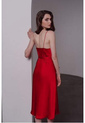 Шовкова сукня-комбінація міді в червоному кольорі