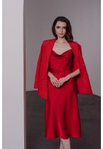 Шелковое платье-комбинация миди