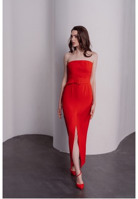 Довга червона сукня