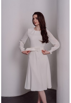 Коктейльна сукня міді молочного кольору