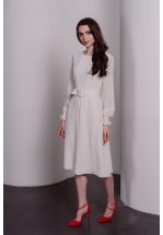 Коктейльна сукня міді молочного кольору