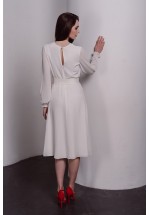 Коктейльна сукня міді молочного кольору