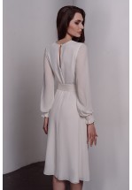 Коктейльна сукня міді молочного кольору