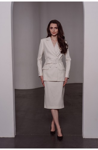 Білий класичний жакет